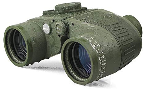 Fernglas für Erwachsene, HD 7 x 50, Greater Porro, wasserdicht, mit Entfernungsmesser, Kompass, BAK4-Prisma, FMC-Objektiv, beschlagfrei, Navigation, Vogelbeobachtung, Jagd, Monokul
