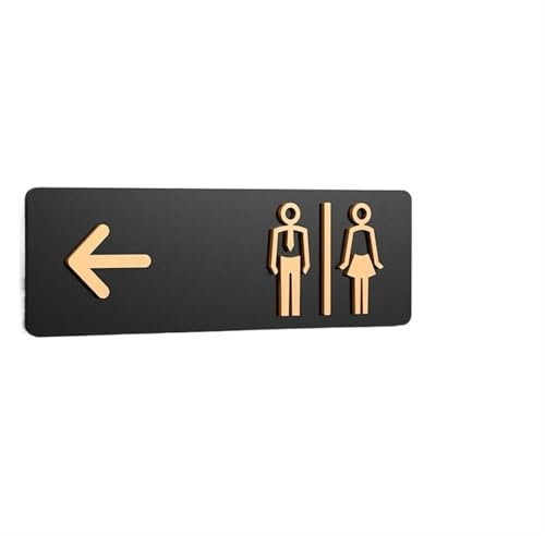 Ayztantine Toilettenschilder Einfache Männer- und Frauen-Badezimmerschilder, WC, öffentliche Toilette, Hinweisschild, Index, Hotel Links und rechts, Toilettenaufforderungsschild(6,30x10cm)