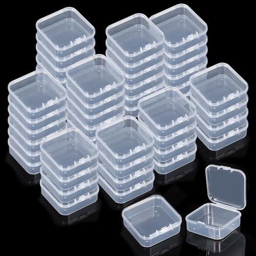 Hlimior 120 Stück Klein Kunststoff Aufbewahrungsbox, Transparent Stapelbare Plastikbox mit Deckel, Sortierbox für Badezimmer Küche Schmuckaufbewahrung Dosen Pods Stifte, Ordnungsboxen Behälter