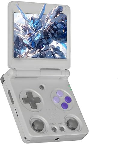 KINMRIS RG34XXSP Consola de Juegos de mano Retro de Doble Ranura Para Tarjetas 64+256G con Juegos Retro 11471+ Incorporados, Sistema Linux, Pantalla IPS de 3,4″, 720 * 480, Joysticks Duales 3D (Gris)