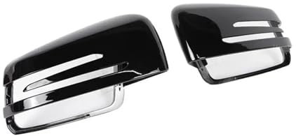 Seitenspiegelgehäuse Spiegelkappen Passend für Mercedes Benz W176 W246 W204 W212 W221 C117 X204 X156, schwarze Rückspiegel-Abdeckkappen im Carbonfaser-Stil.(Black)