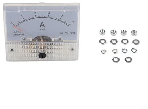 85C1 Analogico Pannello Amperometro Voltmetro Gauge GBT767698 DC 0 30V 50V 0 5A 10A con regolazione fine per misurazioni elettriche accurate (0-5A)
