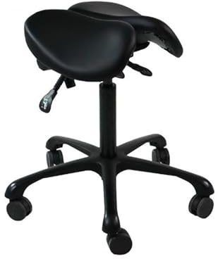 Generico Sgabello ergonomico a sella, sedia da salone regolabile da 54 a 72,5 cm su ruote, capacità di carico 130 kg, for massaggi, tatuaggi e spa