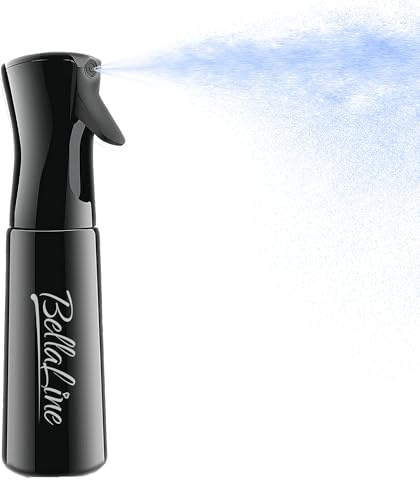 BellaLine Feinsprühflasche 300ml für Haare, Pflanzen & Reinigung – gleichmäßiger Nebel – nachfüllbar, BPA-frei, ergonomisch (Black, 300)