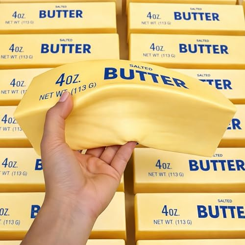 9.5 Inch Giant Butter Squishy, Cheese Squishy Fidget Toys, Jumbo Squishy Butter XXL, Sensorik Anti Stress Spielzeug, Squishies Quetschball Stressball für Stressabbau Kinder Erwachsener