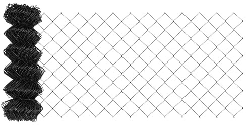 Xhnifbn Stahl-Kettenzaun grau 250 x 40 cm Rostfreier Gartenzaun mit UV-Schutz Modernes Design Robust für Außeneinsatz Balkon Terrasse und Camping