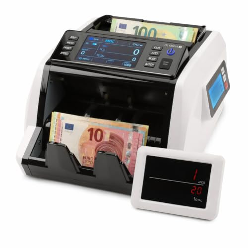 Olympia NC 580 Plus sedelräknare, multivaluta, falsksedeldetektering, 1 200 sedlar/min., med kunddisplay