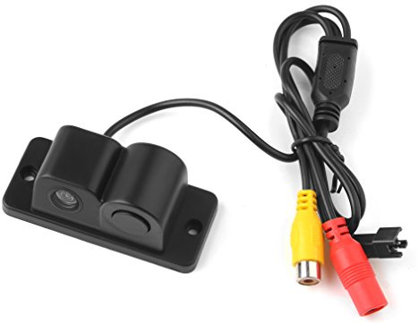 PONPY Waterproof 2 in 1 HD 170 Degree Wide Viewing Angle Car Reverse Backup Rear View Camera with Built-in Radar Parking Sensor