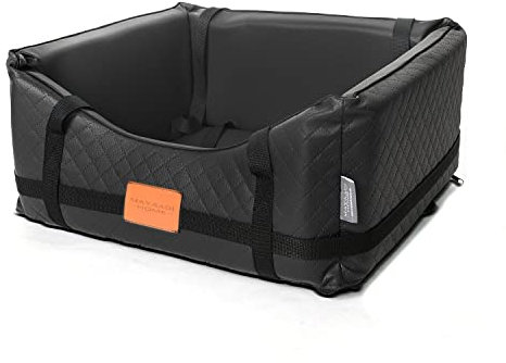 Mayaadi-Home Hundeautositz Kunstleder Hundesitz Hundebett Autokörbchen Hundedecke Hundekorb Transportbox Autositz Gesteppt für Rückbank Vordersitz (M (50x45x24cm), Dunkelgrau)