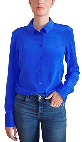 Posh Gear Dam Silkesblus Collettoseta Blus 100% silke, Mörkblå, S