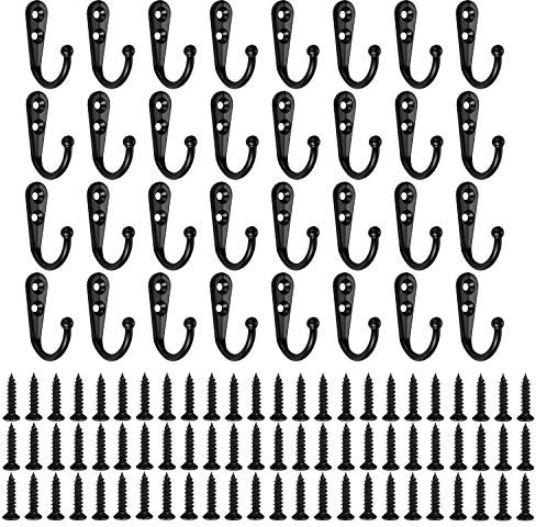 TsunNee 40PCS Vintage-Kleiderhaken, robuste Wandhaken, Kleiderhaken, Kleiderhaken, Kleiderhaken, Kleiderhaken, dekorative Türhaken mit Schrauben für Badezimmer, Schlafzimmer, Küche, Büro, Garage