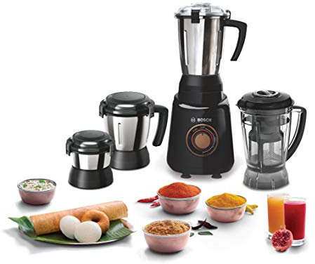 Bosch TrueMixx Bold 750 Watt Black Mixer Grinder with 4 Jars (Indian Plug)