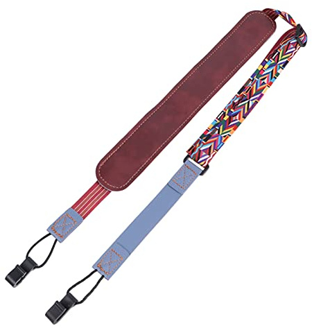 EXCEART Verstellbarer Ukulele-Gurt Ohne Bohren Mit Doppel-J-Haken Pu-Leder Schultergurt Für Ukulelen Stilvoller Ersatzgurt Für Musiker