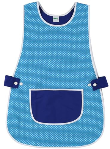 Siry Work Schürze für Kinder, Küche für Damen, Einheitsgröße, verstellbar in der Taille mit zwei Knöpfen, die es leicht zu tragen machen, Made in Italy, Art. Dahlia, Türkis-Pois, Einheitsgröße