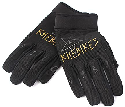 KHE 4130 - Guantes Niño para Bicicleta de Montaña o Patinete, Guantes Bici Infantiles, Color Negro, Talla S