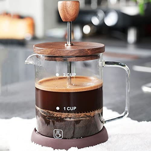 French Press Kaffeebereiter, Borosilikatglas 304 Edelstahl Klare Kaffeekanne Teekanne Mit 3 Stufen Filter, Hitzebeständig Langlebig, Handfilter Kaffeepresse Für Camping Reisegeschenke, Leicht Zu Rein