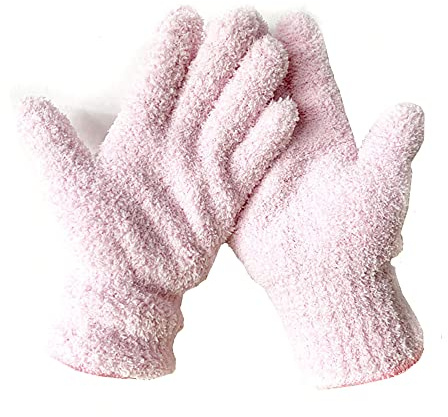 TopHomer 1 Pair Microfiber Auto Dusting Cleaning Mittens Gloves Reusable Dusting Mittens for House Cleaning, Trucks and Cars, Pink