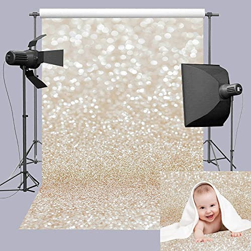 Gold Bokeh Fotografie Hintergrund Golden Spots Shinning Sparkle (Not Glitter) Hintergrund Neugeborenes Baby Portrait Fotostudio Fotoautomaten Requisiten (1,8 x 2,4 m)