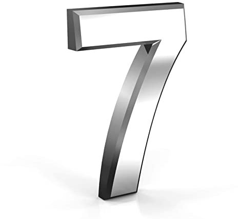 Stick On Door Numbers, 3 Inch 3D Mailbox Numbers, Self Adhesive House Numbers Plaques, Door Numbers for House, Apartment, Mailbox, Hotel, Office, Room, Courtyard, Cafe (7, Silver)