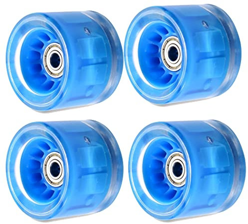 TGHY 4 LED Skateboard Räder Skate Räder mit Lagern Longboard Räder Cruiser Räde Ersatzräder Rollen für Doppel Rollschuhlaufen Quad Skating Skateboarding 60mmx45mm 90A,Blau
