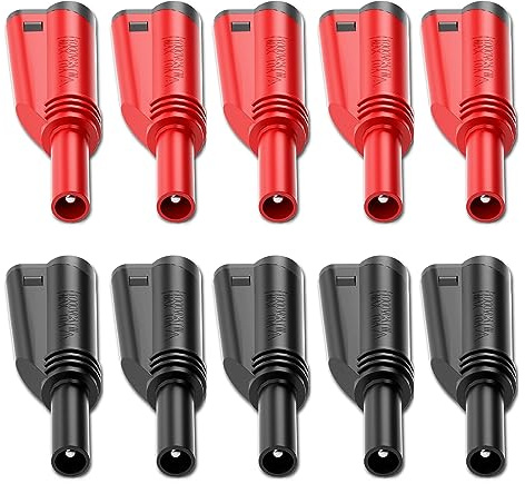 Cleqee 10 Stück 4mm Stapelbar Ummantelte Bananenstecker