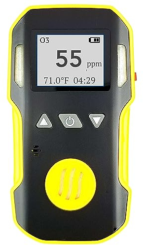 Detector de Gas Ozono | Certificado de Calibración EU | Rango Alto 0–100 ppm O3 | Recarga USB