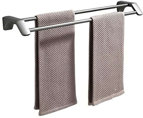 BRJOY Doppelte Handtuchstange für die Badewanne - 30 cm 40 cm 50 cm 60 cm 70 cm 80 cm, Handtuchstange Wandmontierter Handtuchhalterhalter für Badezimmer oder Küche, Schraubenmontage (Size : 80cm)