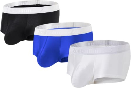 BIATWOWR Sexiga herrars retroshorts herrkalsonger underkläder utbuktning förbättrande påse is siden män kalsonger korta ben boxershorts M L XL XXL 3XL, 3-paket: flerfärgad 01, M