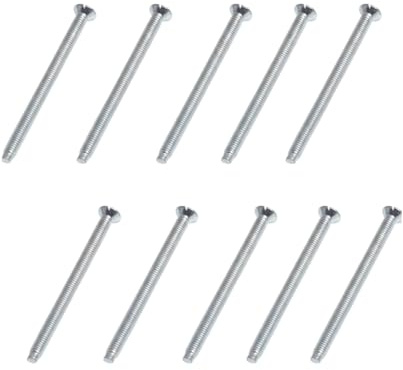 SDTOOLS M3.5 x 40mm, 75mm Electrical Slot Countersunk Machine Screw for Light Switch and Plug Sockets Stainless Steel Plated Slotted Head (10, M3.5 x 75mm)