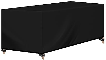 WOLTU Abdeckung für Gartenmöbel, Rechteckig 170x95x74 cm, Abdeckhaube aus 420D Oxford Gewebe, Wasserdicht Abdeckplane UV-Beständig, Schutzhülle Plane für Möbelsets Gartentisch Sitzgruppe,Schwarz