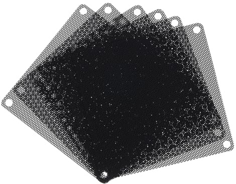 sourcing map 6PCS PC Dust Filter, 90x90mm PVC Computer Case Cooler Dustproof Mesh Cover Fan Grills for Computer Chassis Speakers, Black