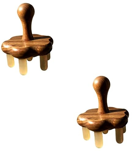 2st Massagekam Hårschampo Borste Skrapning Kam Horn Kam Guasha Massageverktyg Oxhorn Exfoliator Hår retande Kam Hårbottenvård Kam Hårbotten Kam Horn Kropp
