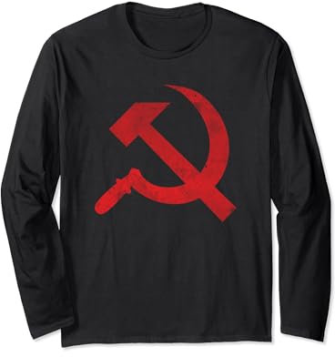 Vintage CCCP UdSSR Hammer Sichel Flagge Soviet Guerilla Langarmshirt