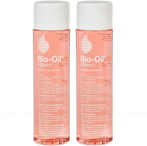 Bio Oil Skincare Facial Oil for Scars, Stretch Marks and Uneven Skin Tone, 200ml, 2 Pack