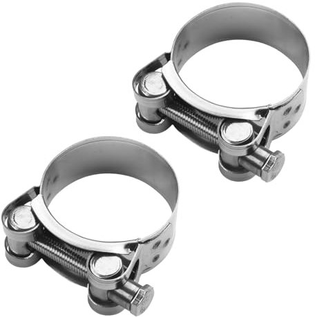 Kingsea Lot de 2 colliers de serrage en acier inoxydable - 32-35 mm - Colliers d'échappement en acier inoxydable pour tuyaux d'arrosage, tuyaux de piscine, gaz d'échappement de moto et de voiture