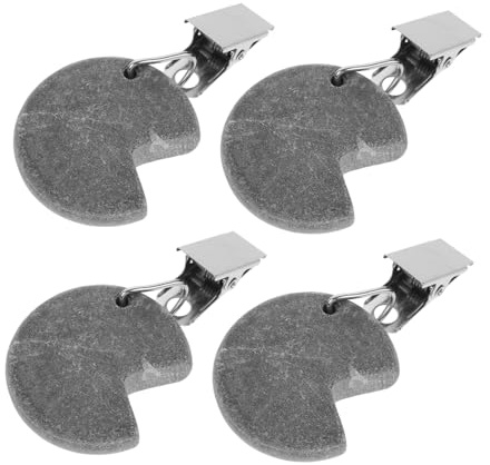 PAMINGONO 4stücke Teiliges Graues Tischdeckenbeschwerer Aus Marmor Mit Metallklammern Stabile Winddichte Tischdeckenklammern Für Outdoor Camping Picknick Party Und Gartentisch Praktische BEF