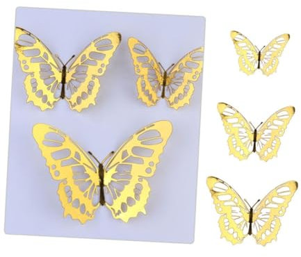 IWOWHERO 24 Stücke Metalloptik Schmetterling Wandaufkleber Selbstklebend Leicht Dekorativ Für Wohnzimmer Schlafzimmer Abnehmbar Recyclebar Feine Detailform Lebendige Farbakzente Wohnraum De