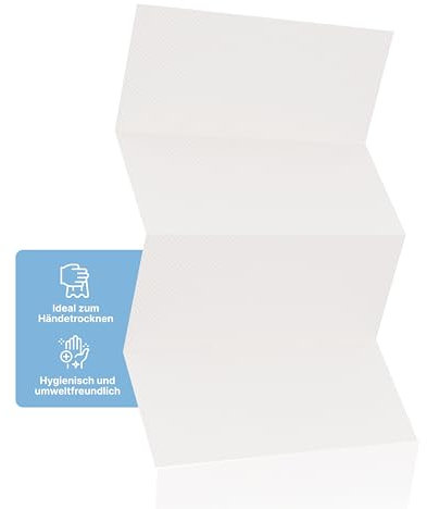 4.000 Papierhandtücher | 2-lagig | ZZ-Falz Falthandtücher | weiße Recycling Papiertücher, 25×21 cm | weiche & saugfähige Einweg Handtücher für Spender