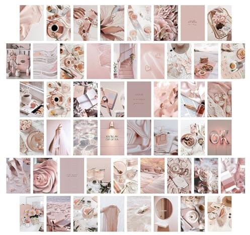 Duronge 50 Stück Ästhetische Bilder für Wandcollage, Wandcollagen Set, Vintage Schickes Bilder Collagen set für Zimmer, Ästhetisches Postkarten, Wandkunstdrucke für Zimmer Deko Aesthetic