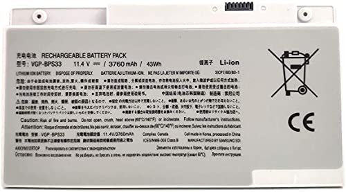 LETRLYK 11,4 V 43 Wh/3760 mAh VGP-BPS33 Laptop-Akku kompatibel für Sony VAIO SVT-14 SVT-15 T14 T15 SVT14113CVS, VAIO SVT14113CX