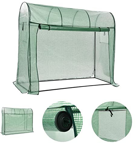 Homgoday Invernadero con Puerta con Cremallera 200x80x170 cm Invernadero de Jardín Vivero Casero Plantas Cultivo Invernadero Huerto Caseta de Jardín
