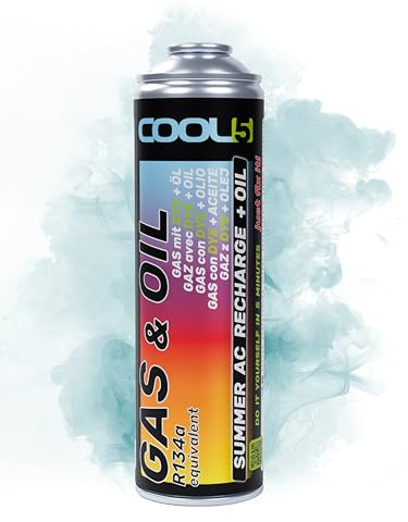COOL5 recharge gaz de remplacement r134a, réfrigérant de remplacement r134a pour climatisation automobile - 1 boîte 2en1, 290 g