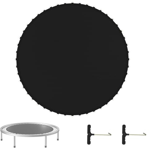 Froadp Trampolín de salto resistente a los rayos UV, pieza de repuesto con ojales de 48/60/72 y 2 tensores de muelles para camas elásticas de 8/10/12 pies, para jardín y exterior, color negro