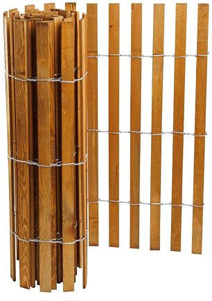 Bogateco clôture en latte bois 100 cm x 300 cm 4-5 cm d'espace entre les lattes idéale pour clôture de jardin