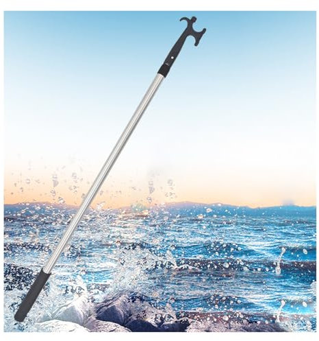 IYUESQ Verstellbarer Bootshaken mit Verlängerungsstange 165 cm 210 cm, vielseitige Andockstangenstange und Abschlepphaken für Boote und Yachten, ideal zum Schieben und Ziehen von Booten i