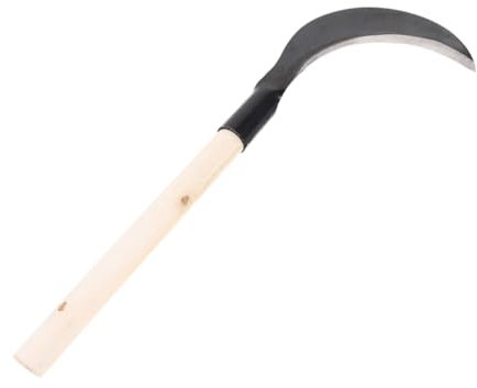 UPKOCH Long Handle Hand Scythe Garten Weeding Werkzeug aus Manganstahl mit Holzgriff – 47cm für Unkrautjäten Bodenlockern
