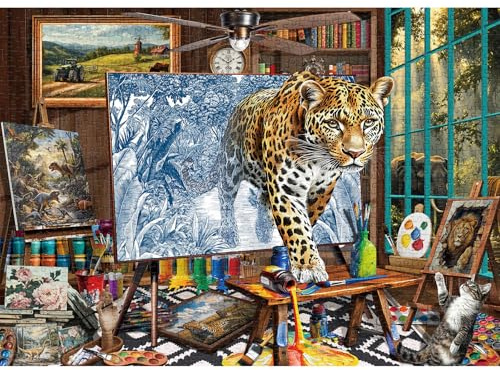HUADADA Jigsaw Puzzles for Adults 1000, Family Puzzle Game,1000 Piece Jigsaw Puzzles for Adults Gifts,Puzzle Game for The Whole for Women, Gifts for Men:Mighty Leopard