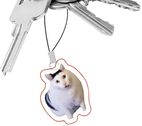 Celuicion Witziger Handy-Anhänger,Emoticon Handyband - Acryl Schlüsselanhänger Mit Katze Hund Für Jugendliche Kinder