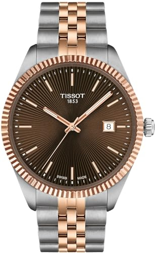 Tissot Ballade 40 mm, Schweizer Quarzuhr für Herren, Edelstahlgehäuse, braunes Zifferblatt, T1564102229101