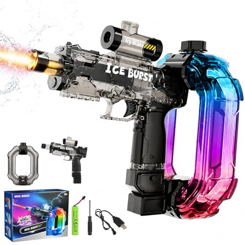Wasserpistole Elektrisch, Elektrische Wasserpistole Große Reichweite | Automatische Wasserspritzpistole mit LED-Licht & Sound, Pool Garten Spielzeug Outdoor Wasserspielzeug für Erwachsene